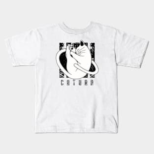 Saturn Cat Art Kids T-Shirt